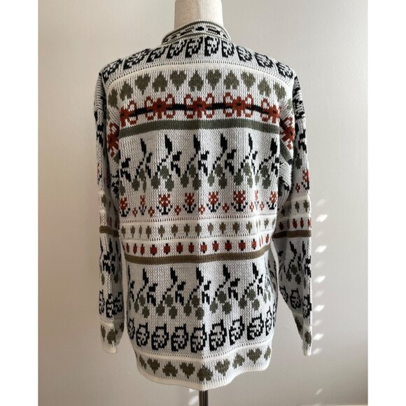Vtg Croquet Sweater Womens M Fair Isle Made in USA 90s - Picture 2 of 7